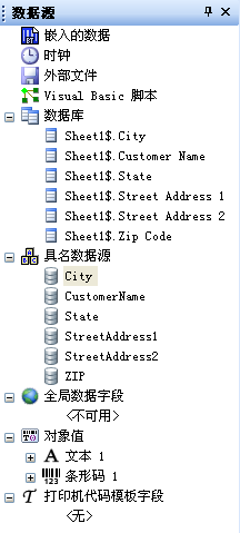 BarTender具名數(shù)據(jù)源示例